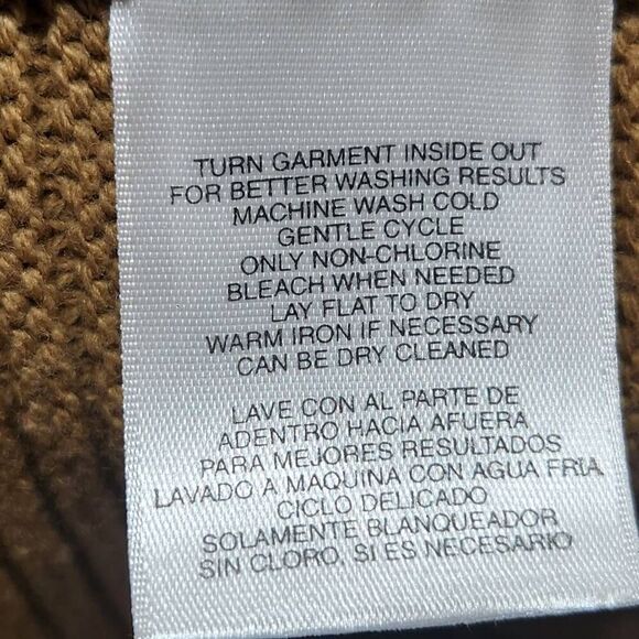 Jones New York brown ribbed knit button front double breasted sweater 1X pockets - Picture 7 of 8